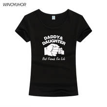 Daddy And Daughter Best Friends For Life Funny Printed T Shirt Women Fashion Short Sleeve T-Shirts Birthday Gift Tops Girl 2024 - buy cheap