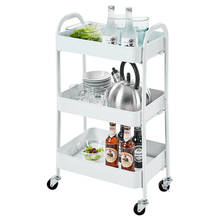 3 Tier Rolling/Service/Utility/shelf/Push Cart Silent Wheel for Home Office Kitchen Garage Bedroom Bathroom Classroom Salons etc 2024 - buy cheap