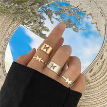 Набор незамкнутых колец, золотые ювелирные изделия, серебряная бабочка, кольца для мужчин и женщин, парные кольца для влюбленных 2024 - купить недорого