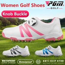 Pgm-zapatos de Golf para mujer, zapatillas con hebilla giratoria impermeable, con cordones automáticos, ultraligeros, antideslizantes, 3 colores, 2020 2024 - compra barato