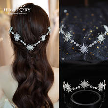 HIMSTORY Bridal Hair Jewelry Star Headpieces Crown Rhinestones Crystal Headbands Tiaras Brides Girl Headwear Wedding Accessories 2024 - buy cheap