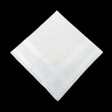 12pcs Mens 100% Cotton Handkerchiefs Classic Solid White Hankies Gift Set 2024 - buy cheap