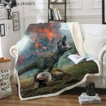 Dinosaur Jurassic 3D Printed Fleece Blanket for Beds Thick Quilt Fashion Bedspread Sherpa Throw Blanket Adults Kids 09 2024 - buy cheap