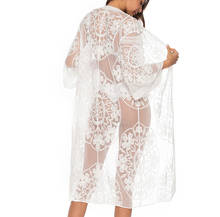 2020 Beach Pareo Bikini Cover Up Lace Swimsuit Beach Dress Cardigan Perspective Women Summer Ladies Cover-Ups Bathing clothes 2024 - buy cheap