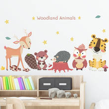 Adesivo de parede de animais fofos para crianças, estilo nórdico, decoração de quarto infantil, decalque vinil, removível, decoração de casa 2024 - compre barato