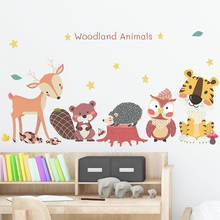 Nordic Style Cute Animals Wall Sticker for Children Kids room Bedroom Decor Vinyl Wall Decals Removable Home Decoration Stickers 2024 - buy cheap