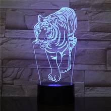 Тигровой расцветки, новая 3d лампа акрил визуальный стерео сенсорный трещины Usb ночной Светильник рождественские украшения 3d Маленькая настольная лампа 2024 - купить недорого