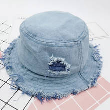New Summer Baby Kids Denim Bucket Hats Lovely Soft Printed Fisherman Hat Bucket Hat Sun Hat Outdoor Men And Woman Bucket Hats 2024 - buy cheap