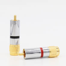 Vr013g 24k banhado a ouro rca plug 8mm cabo de áudio solda phono conector 4 peças por lote 2024 - compre barato