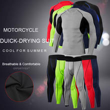 Men's Motorcycle Long Sleeve + Pants Winter Moto Suit Thermal Underwear Set Tops & Pants Suit Motocross Riding T-shirt Clothing 2024 - buy cheap