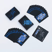 1 pçs à prova dwaterproof água preto pvc plástico cartões de jogo conjunto tendência 54 pçs baralho poker clássico truques de magia ferramenta pura caixa mágica preta-embalado 2024 - compre barato