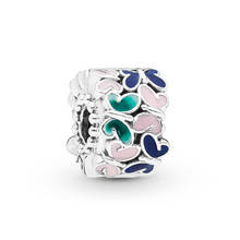 Authentic 925 Sterling Silver Bead Butterfly Arrangement Clip Charm Fit Fashion Women Pandora Bracelet Bangle Gift DIY Jewelry 2024 - buy cheap