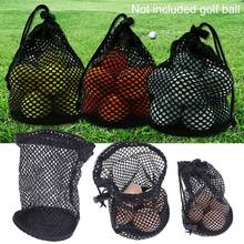 Bolsa de red de malla deportiva, bolsa de nailon negro para Golf, pelota de tenis, bolsa de almacenamiento con cordón 2024 - compra barato