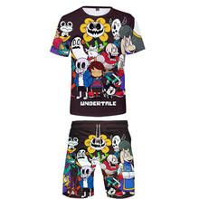 Game 3D Undertale Sans Two Pieces Sets Men Boys T Shirts+Shorts Suit Men Summer Tops Tees fashion Tshirt Men Clothing 2024 - buy cheap