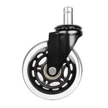 NEW 2.5Inch/3Inch PU Universal Wheel Circlip Caster Black Strong Load Bearing Transparent Wheel Office Chair Silent Wheel Sale 2024 - buy cheap