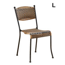 1 комплект 2 шт. плетеный стул из ротанга простой PE ротанга стальной каркас балкон гостиная Досуг стул со спинкой для взрослых Размер L 2024 - купить недорого