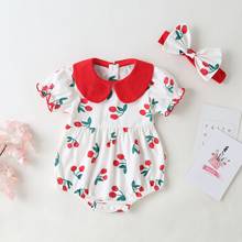 Newborn Baby Girl Bodysuit Summer Infant Clothing Short Sleeve Print Baby Girl Outing Clothing Twins Baby Clothes Baby Jumpsuit 2024 - buy cheap