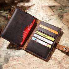Vintage Functional Genuine Leather Passport Cover Men Travel Passport Holder Protector Covers Passports Organizer Holder 2024 - buy cheap