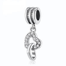 Interlocking Love Clear CZ Crystal Pendant Charms fit Pandora Bracelet Bangle Authentic S925 Silver Bead DIY Jewelry 2024 - buy cheap