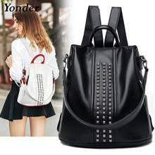 Fashion Black White Women's Backpack 2021 Soft Leather Casual Anti Theft Backpack Bag Back Pack for Women Teenager Girls Youth 2024 - buy cheap