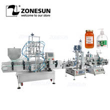 ZONESUN ZS-FAL180C6 Automatic Production Line Four Heads Paste Chocolate Showe Gel Jar Filling Capping And Labeling Machine 2024 - buy cheap