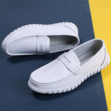 Yomior New White Men Casual Shoes Soft Leather Comfortable Doctor Nurse Work Flats Business Loafers Men Designer Shoes 2024 - buy cheap