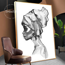 1 Pieces Hand Draw African Woman Large Pictures For Living Room Modern Home Decor Posters HD Canvas Oil Paintings  Wall Artwork 2024 - buy cheap