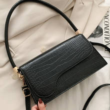 Solid Color Women's Designer Shoulder Crossbody Bags for Women 2021 Simple PU Leather Crocodile Pattern Handbag Messenger Bag 2024 - buy cheap
