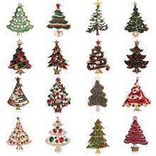 Classic Vintage Multicolor Crystal Christmas Tree Brooches for Women Rhinestone Brooches Collar Pins Fashion Jewelry Wholesale 2024 - buy cheap