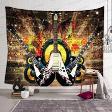 Simsant Music Tapestry Guitar Musical Instrument Rock Style Art Wall Hanging Tapestries for Living Room Home Dorm Decor 2024 - buy cheap