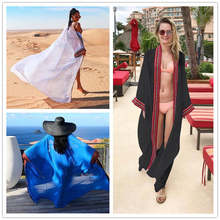 Kimono largo de chifón para mujer, Rebeca larga para playa, vestido playero para mujer, túnica larga, caftán para playa, 2020 2024 - compra barato