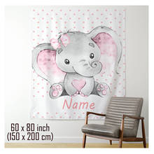 LVYZIHO Personalized Cute Elephant Backdrop Tapestry  - Baby Shower, Kids Birthday Party, Room Decoration 2024 - buy cheap