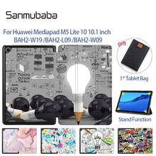 Sanmubaba-Funda de piel sintética para Huawei Mediapad M5 Lite, carcasa delgada magnética de 10,1 pulgadas, con soporte, Funda inteligente BAH2-W19/L09 2024 - compra barato