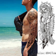 Временные тату-наклейки, Угловые Крылья, цветок, роза, пеной, полноразмерные руки, боди-арт, аниме, искусственные татуировки для женщин и мужчин 2024 - купить недорого
