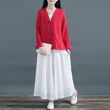 Women Linen Tops Chinese Style Vintage Retro Shirt Cardigan Coat Fairy Tai Chi Uniform Tang Suit Breathable Casual Hanfu 11368 2024 - buy cheap