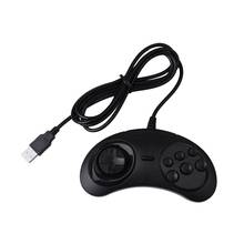 Mando con cable Usb de 6 teclas para Sega Genesis / Md Pc / 2 Y1301 / Mac Mega Drive, plástico negro 2024 - compra barato