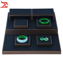 Promotion Quality Jewelry Display Tray Brown Black PU Store Window Jewelry Organizer Holder CounterCase Jade Necklace Watch Rack 2024 - buy cheap