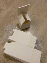 Caixa de papel kraft quadrada branca, 50 peças caixa de papelão diy caixa de presente para sabão, biscoitos, jóias, embalagem de presente, doces, biscoitos, bolo, cozimento 2024 - compre barato