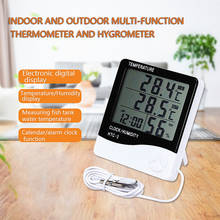 2021 Hot High Quality LCD Digital Temperature Humidity Meter Indoor Outdoor Thermometer Hygrometer Weather Station Clock 2024 - купить недорого