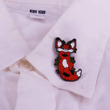 The Fox With Red Clothes Enamel Pin Cute Pretty Girl Women Brooch For Lapel Scarf Sweater Bags Badge 2024 - buy cheap