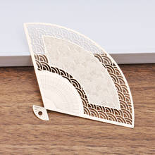 10 PCS 50*80mm Metal Copper Fan Pendant KC Gold/Silver Color Filigree Wraps Fan Pendant Charms For Jewelry Making 2024 - buy cheap