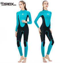 Roupa de mergulho de neoprene feminina, traje de banho de 3mm para mergulho submarina, peça única para pesca submarina, maiô térmico à prova de sol 2024 - compre barato