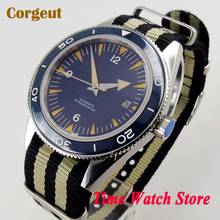 41mm Corceut Miyota 8215 5ATM Automatic watch men waterproof steel Blue dial orange marks Sapphire ceramic bezel nylon strap 2024 - buy cheap