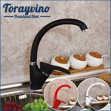 Torayvino-grifo mezclador de fregadero de cocina, rociador giratorio, columna de agua caliente y fría, negro, rojo y blanco 2024 - compra barato