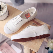 HKXN 2020 Summer New Womens Casual Shoes Fashion New Soft Bottom White Shoes Solid Vulcanize Shoes Canvas Women's Sneakers 2024 - buy cheap
