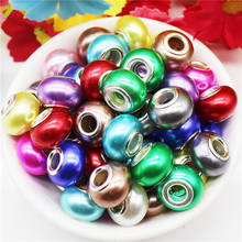 10Pcs New Light Color Resin Murano Charms Round Rondelle Large Hole Spacer Beads Fit Pandora Bracelet Bangle Necklace Jewelry 2024 - buy cheap