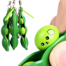 2021 Decompression Edamame Toy  Fidget Squishy Squeeze Peas Beans Keychain Anti Stress Adult Rubber Anti Stress Toys Kids Pack 2024 - buy cheap