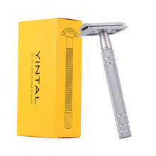 YINTAL Shaver Matte Silver Classic Safety Razor For Shaving Men Quality Brass Copper Handle Double Edge Manual Razors 2024 - buy cheap