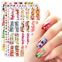 12 Designs Nail Stickers Mixed Butterfly Nail Art Water Transfer Decals Sliders Flower Leaves Manicures Decoration 2024 - buy cheap