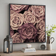 Pósteres e impresiones para sala de estar, pintura en lienzo de flores de Color encantador, rosa, romántico, arte de pared, imágenes, cuadros 2024 - compra barato